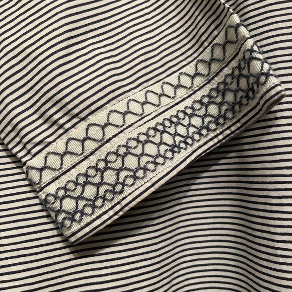 Tory Burch Tunic Dress 4 | Nautical Stripe Embroidered Shift Preppy Coastal $345 - Picture 5 of 10